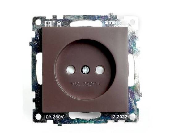 Розетка однаместная с защитной шторкой Stekker Катрин шоколад GLS10-7109-04 49025