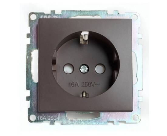 Розетка однаместная с защитной шторкой Stekker Катрин шоколад GLS16-7110-04 49028