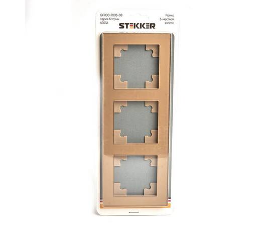 Рамка 3-местная Stekker Катрин GFR00-7003-08 золото 49036, изображение 2