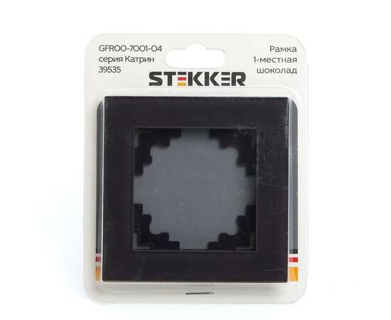 Рамка 1-постовая Stekker Катрин шоколад GFR00-7001-04 39535, изображение 2