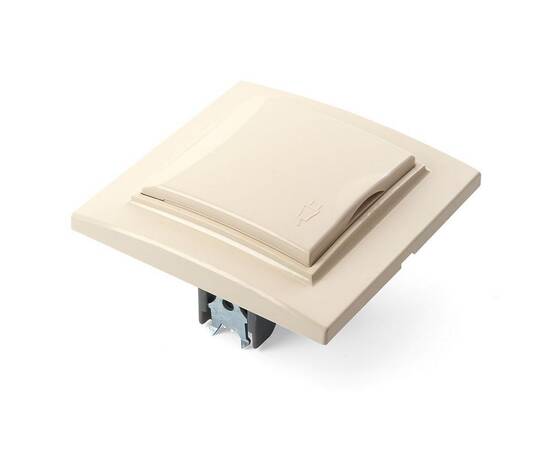 Розетка 2P+PE Stekker Эрна со шторками крышкой слоновая кость PST16-9012-02 39238, изображение 3
