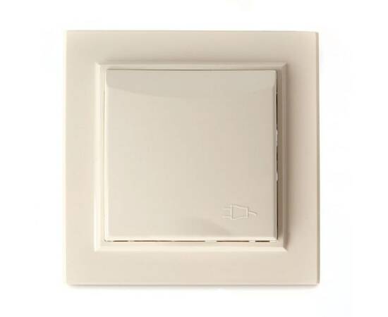 Розетка 2P+PE Stekker Эрна со шторками крышкой слоновая кость PST16-9012-02 39238, изображение 4