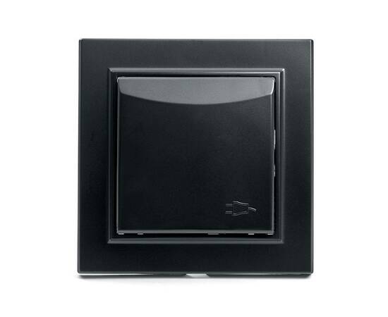Розетка 2P+PE Stekker Эрна со шторками крышкой черный PST16-9012-03 39481