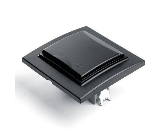 Розетка 2P+PE Stekker Эрна со шторками крышкой черный PST16-9012-03 39481, изображение 3