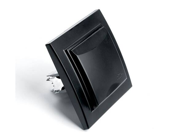 Розетка 2P+PE Stekker Эрна со шторками крышкой черный PST16-9012-03 39481, изображение 5