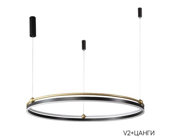 Подвесной светодиодный светильник Crystal Lux Fernando Sp88W Led Black/Gold, изображение 4