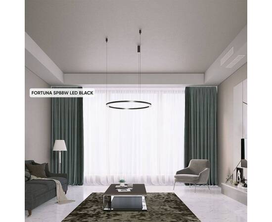 Подвесной светодиодный светильник Crystal Lux Fortuna SP88W Led Black, изображение 6