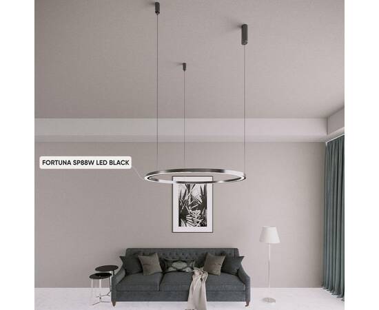 Подвесной светодиодный светильник Crystal Lux Fortuna SP88W Led Black, изображение 8