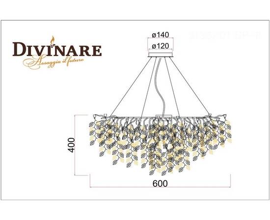 Подвесная люстра Divinare Salice 3136/01 SP-8, изображение 2