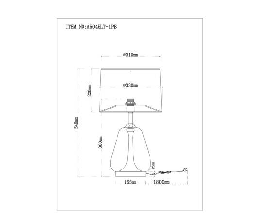 Настольная лампа Arte Lamp Pleione A5045LT-1PB, изображение 2
