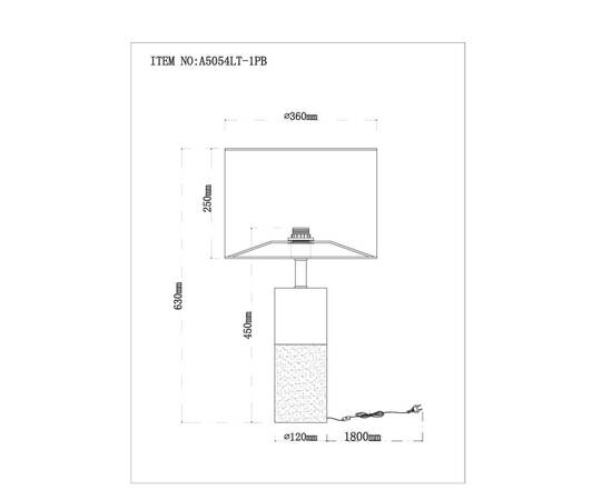 Настольная лампа Arte Lamp Tianyi A5054LT-1PB, изображение 2