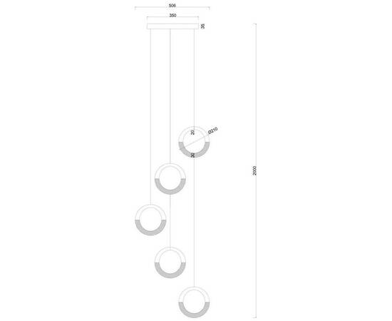 Подвесная светодиодная люстра Arte Lamp Montana A7777SP-5GO, изображение 2