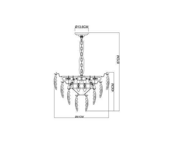 Подвесная люстра Arte Lamp Lilly A4070LM-9GO, изображение 2