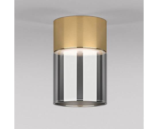 Потолочный светодиодный светильник Elektrostandard Lumen 25047/LED 10W 4000К латунь/дымчатый a064708