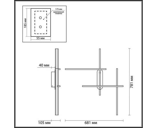 Настенный светильник Odeon Light RUDY 3890/36WLP, изображение 2