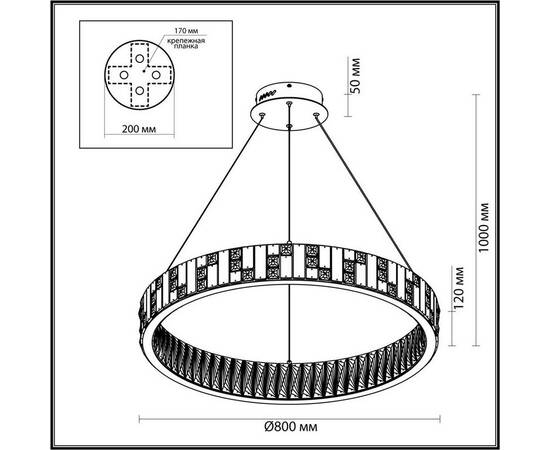 Подвесная люстра Odeon Light CROSSA 5072/100L, изображение 4