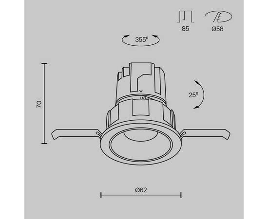 Встраиваемый светодиодный светильник Maytoni Technical Wise DL057-7W4K-B, изображение 2
