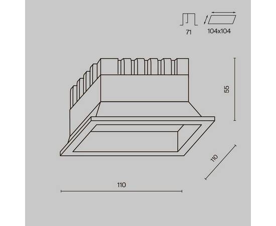 Встраиваемый светодиодный светильник Maytoni Okno DL056-12W3-4-6K-B, изображение 2