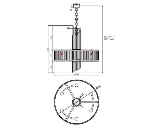 Подвесная люстра Maytoni Frame MOD174PL-06G, изображение 2