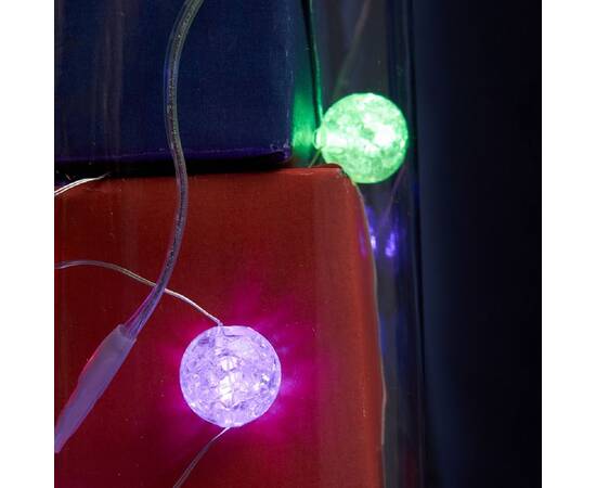 Светодиодная гирлянда Feron Линейная Лед Шарики на батарейках 3*AA разноцветная CL565 48612, изображение 2