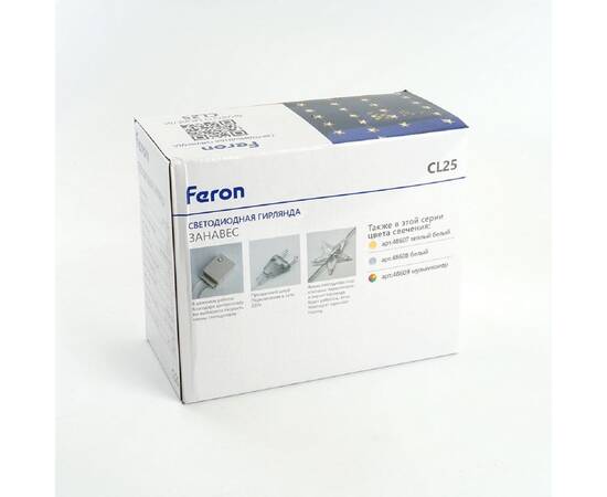 Светодиодная гирлянда Feron Занавес Звездочки 230V 5000K холодный белый 8 режимов CL25 48608, изображение 8