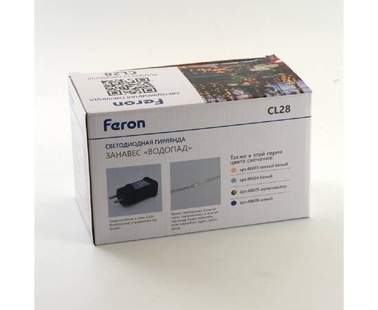 Светодиодная гирлянда Feron Занавес Водопад 230V синяя 8 режимов CL28 48606, изображение 7
