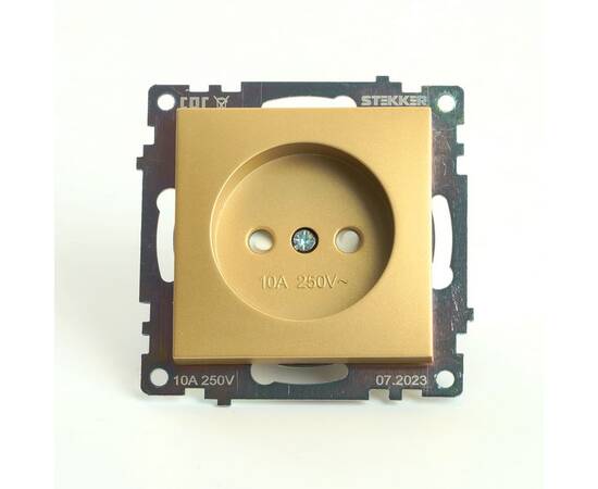 Розетка 2P Stekker Катрин золото GLS10-7109-08 49223