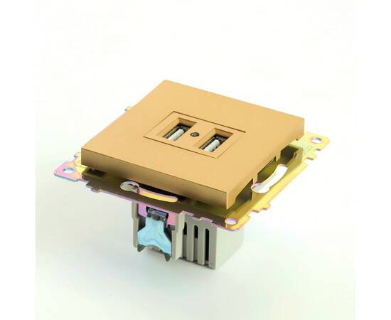 Розетка 2хUSB Stekker Катрин золото GLS10-7115-08 49229, изображение 2