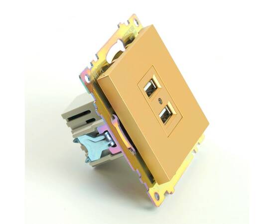 Розетка 2хUSB Stekker Катрин золото GLS10-7115-08 49229, изображение 3