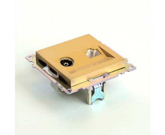 Розетка телевизионная TV + компьютерная RJ-45 Stekker Катрин золото GLS00-7106-08 49230, изображение 2
