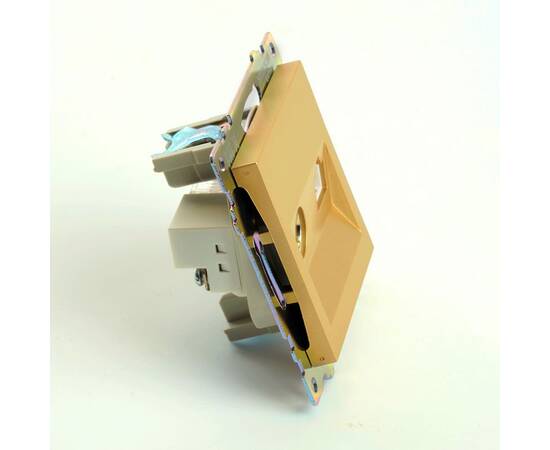 Розетка телевизионная TV + компьютерная RJ-45 Stekker Катрин золото GLS00-7106-08 49230, изображение 3