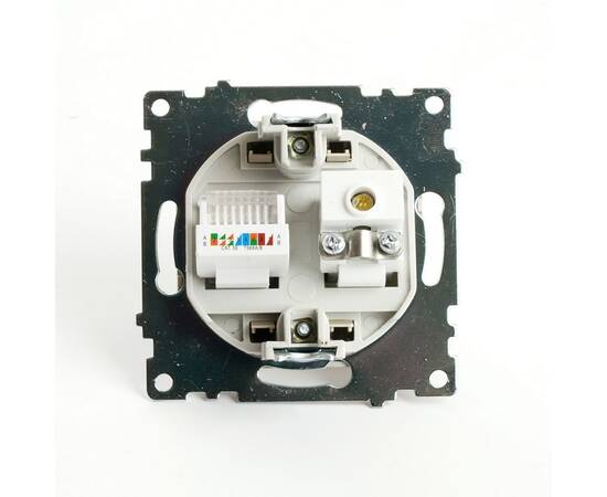 Розетка телевизионная TV + компьютерная RJ-45 Stekker Катрин золото GLS00-7106-08 49230, изображение 4