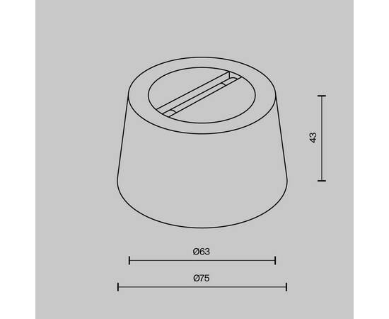 Чаша для двойного вывода ленты Maytoni Technical Pendant system Parity TRA130CRDuo-B, изображение 2