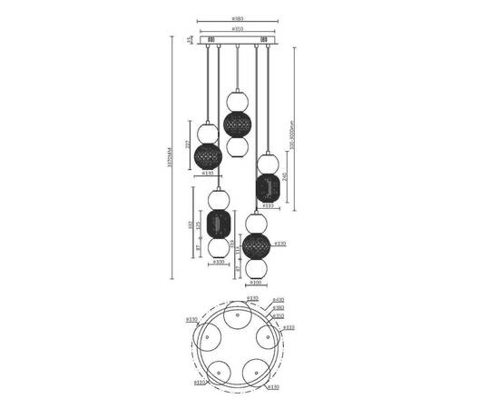 Подвесная светодиодная люстра Maytoni Drop MOD273PL-L80CH3K, изображение 2