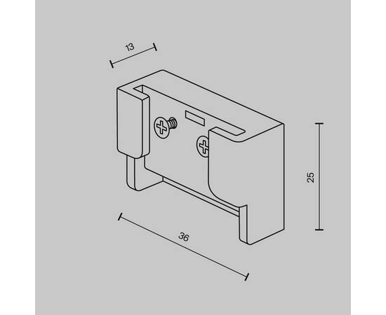 Заглушка двойная Maytoni Technical Pendant system Parity TRA130BECDuo-B, изображение 2