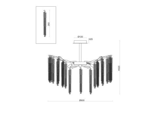 Подвесная люстра Freya Mineral FR1010CL-08G, изображение 2