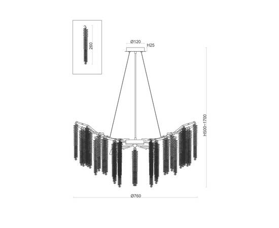 Подвесная люстра Freya Mineral FR1010PL-10G, изображение 2