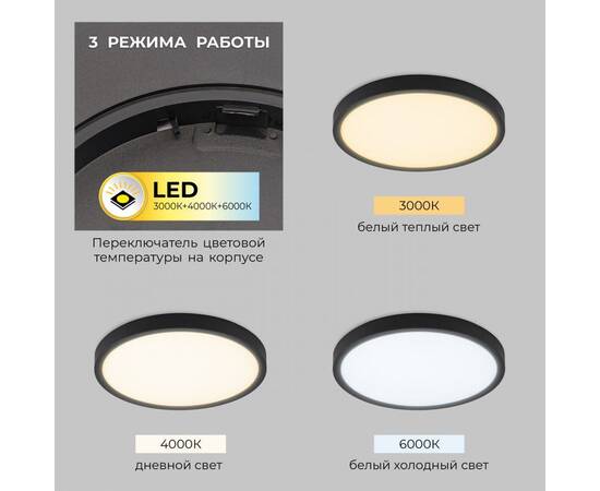 Потолочный светодиодный светильник IMEX Ronda PLC.300-23-CCT-BK, изображение 2