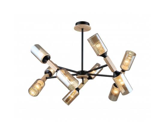 Подвесная люстра IMEX MD.5495-10-S-BK+WOOD