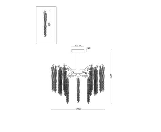 Подвесная люстра Freya Mineral FR1010CL-06G, изображение 2