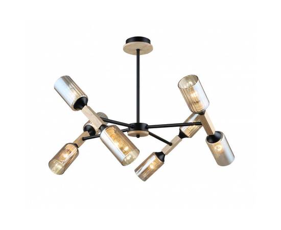 Подвесная люстра IMEX MD.5495-8-S-BK+WOOD