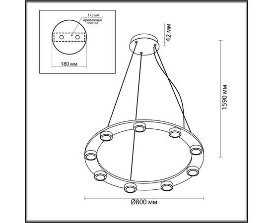 Подвесной светодиодный светильник Odeon Light Hightech Turman 6631/75L, изображение 2