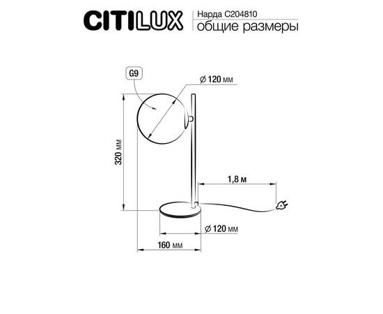 Настольная лампа Citilux Нарда CL204810, изображение 2