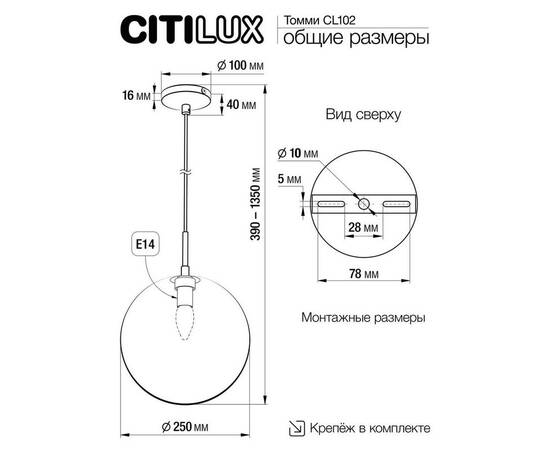 Подвесной светильник Citilux Томми CL102631, изображение 2