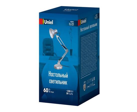 Настольная лампа Uniel TLI-221 Silver E27 UL-00011102, изображение 2