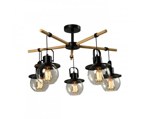 Потолочная люстра IMEX Freedom MD.23044-5-S-BK+WOOD