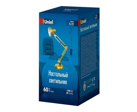 Настольная лампа Uniel TLI-221 Gold E27 UL-00011103, изображение 2