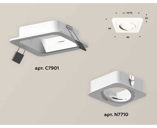 Комплект встраиваемого светильника Ambrella light Techno Spot XC (C7901, N7710) XC7901010, изображение 2