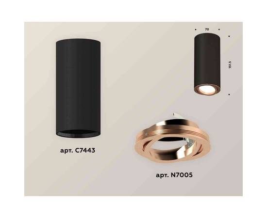 Комплект накладного светильника Ambrella light Techno Spot XS7443005 SBK/PPG черный песок/золото розовое полированное (C7443, N7005), изображение 2