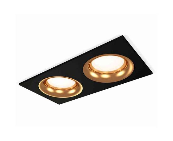 Комплект встраиваемого светильника Ambrella light Techno Spot XC7636005 SBK/PYG черный песок/золото желтое полированное (C7636, N7014)